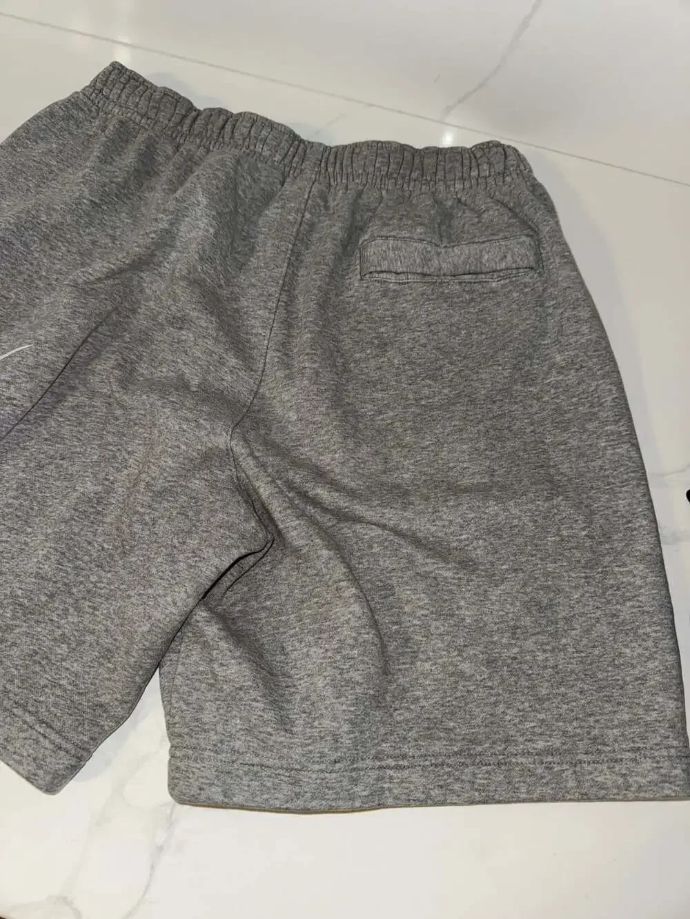Nike Gray Fleece Athletic Shorts with White Swoosh Size Large